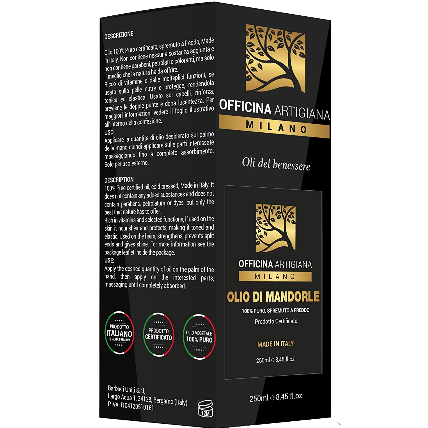 Officina Artigiana Pure Certified Almond Oil - 2.1 - OA-11323
