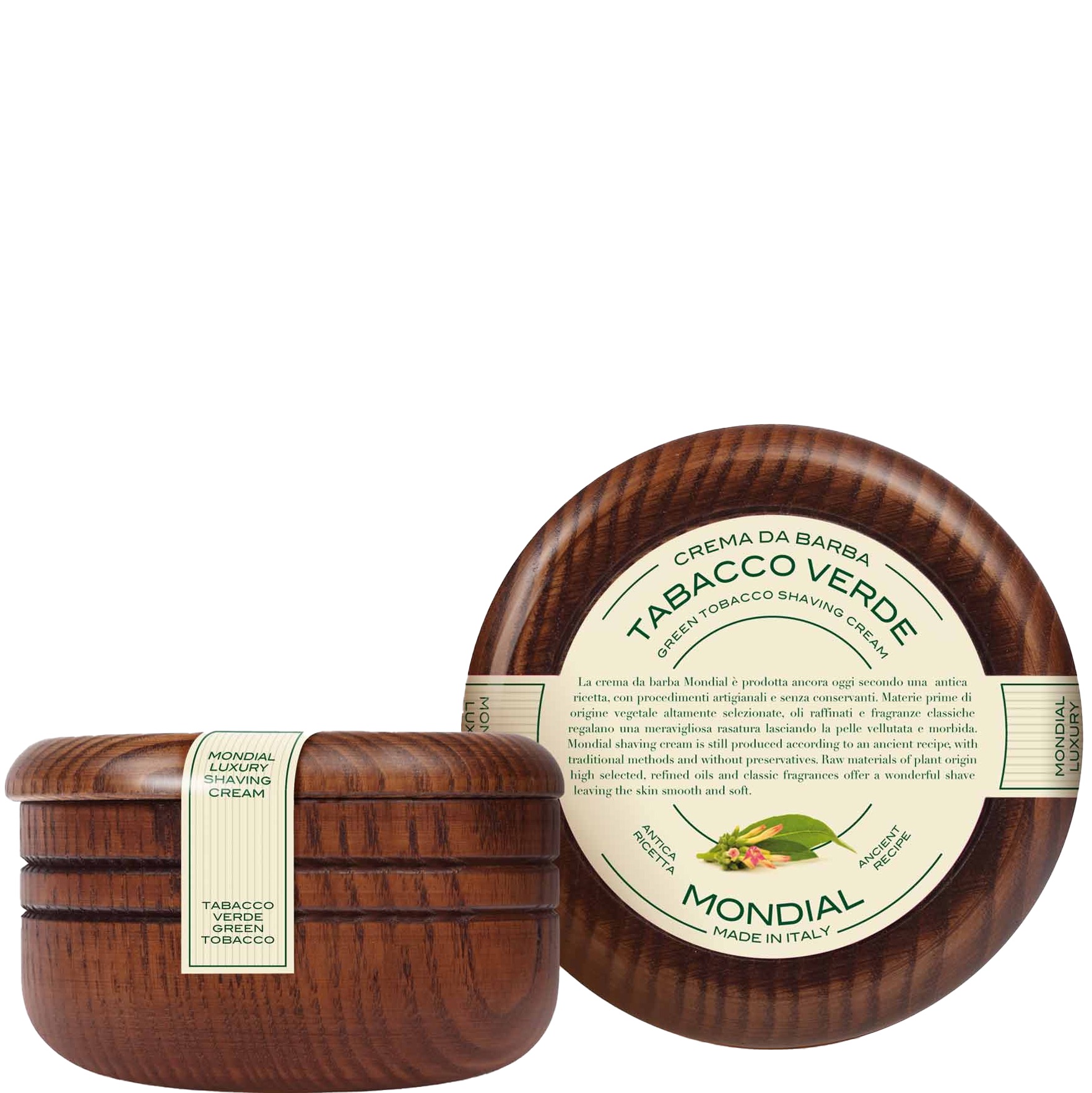 Mondial 1908 Scheerzeep Traditional Wooden Bowl Tabacco Verde 140ml - 1.1 - CL-140-T