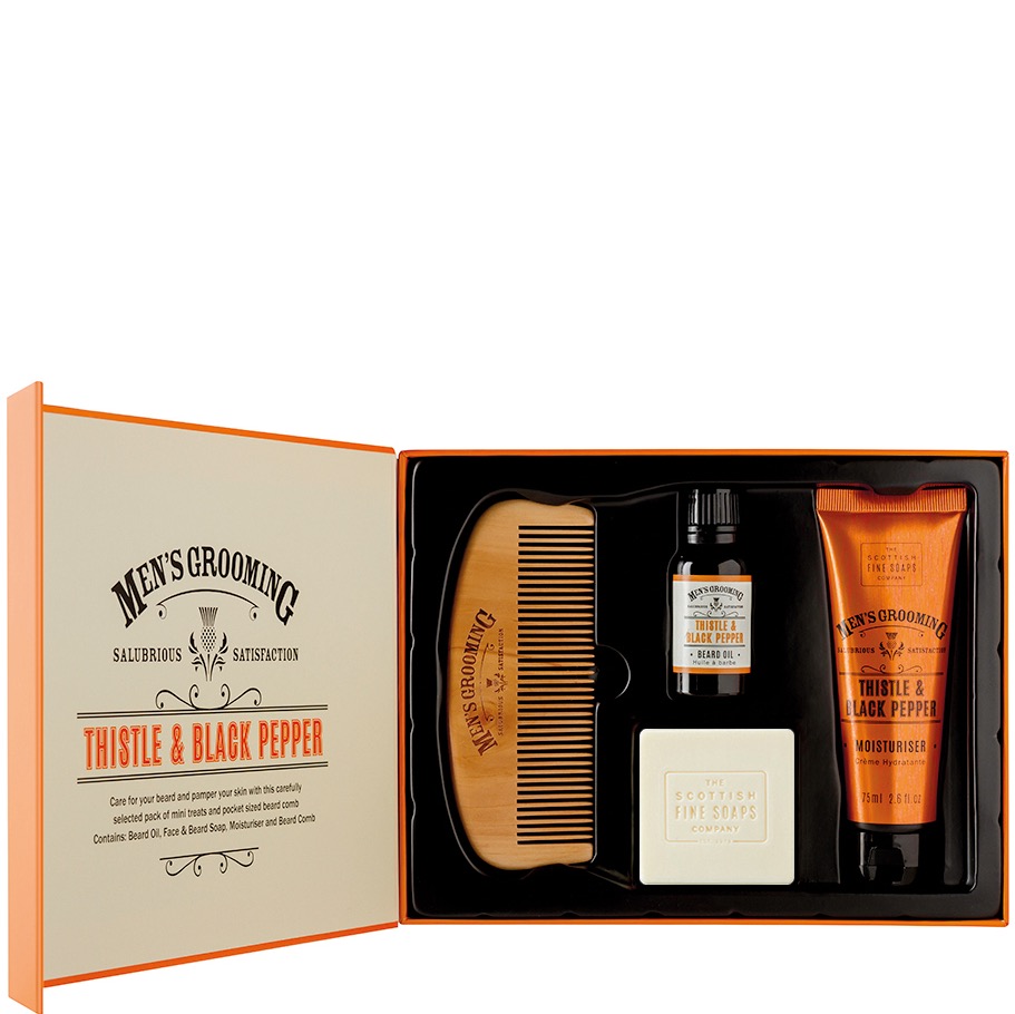 Scottish Fine Soaps Face en Beard care kit Thristle en Black Pepper - 1.1 - A01811