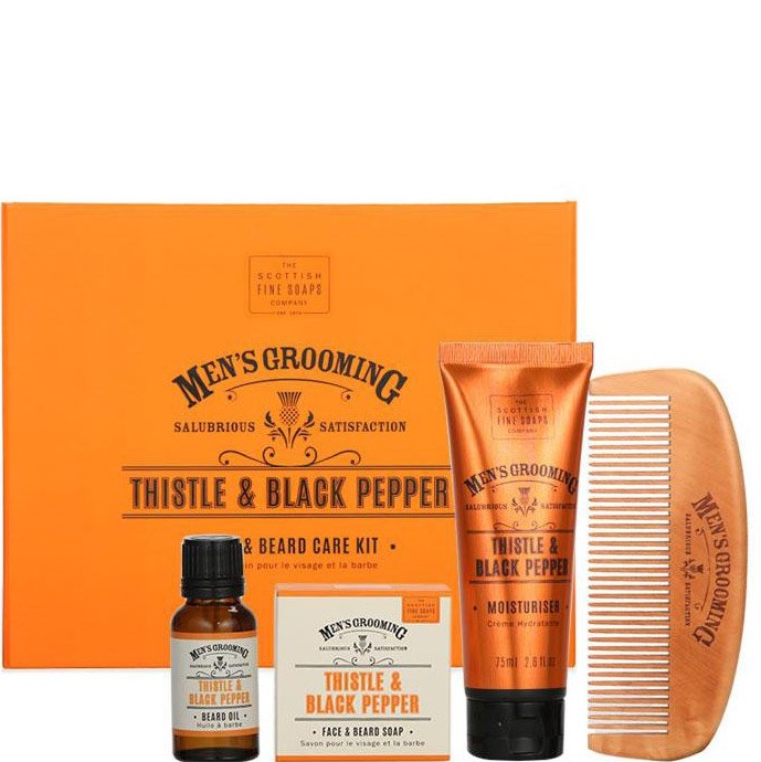 Scottish Fine Soaps Face en Beard care kit Thristle en Black Pepper - 1.2 - A01811