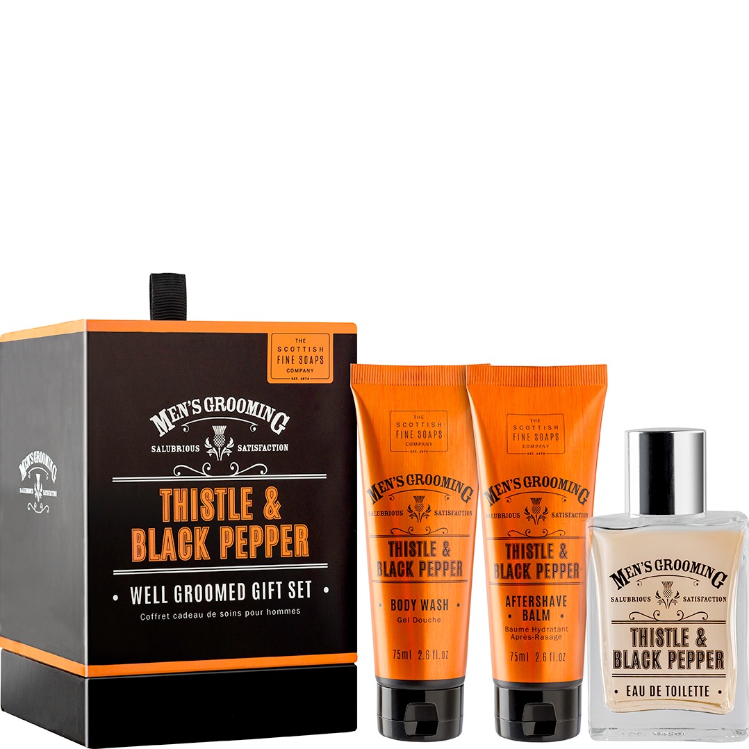 Scottish Fine Soaps Well Groomed gift set Thristle en Black Pepper - 1.1 - A01816