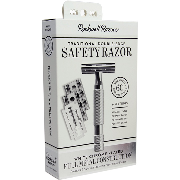 Safety Razor 6C - white chrome