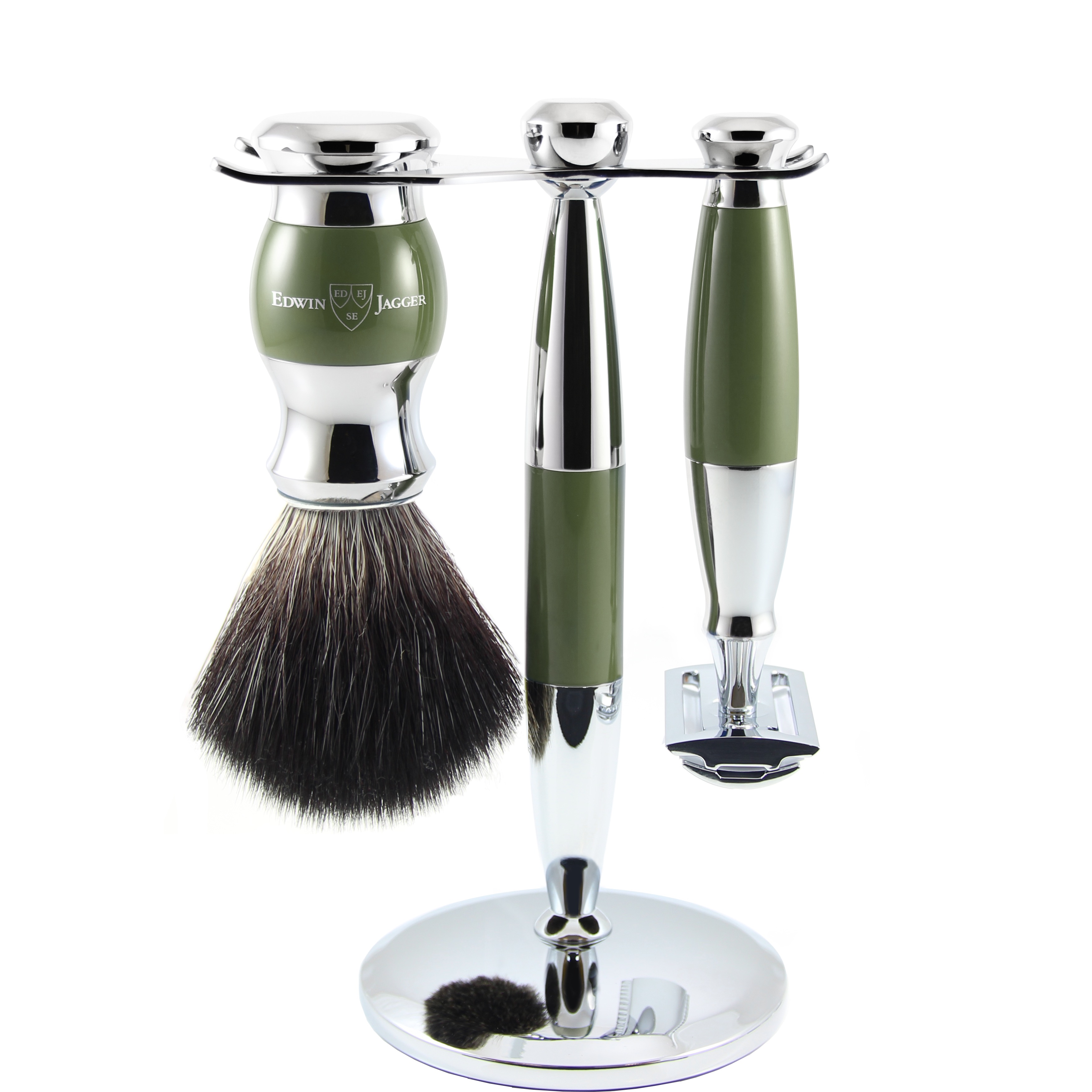Edwin Jagger 3-delige scheerset Diffusion36 olijf groen- 1.1 - 0 - EJ-S21M368CRSR
