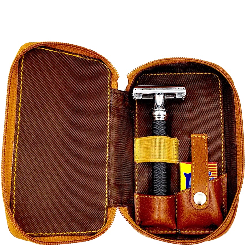 Parker Scheeretui Safety Razor Bruin Leder - 4.2 - PA-LP4-SADDLE