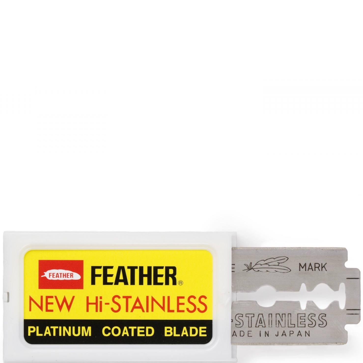 Feather Hi-Stainless Double Edge Blades - 1.3 - DEB-FEATHER-YELLOW