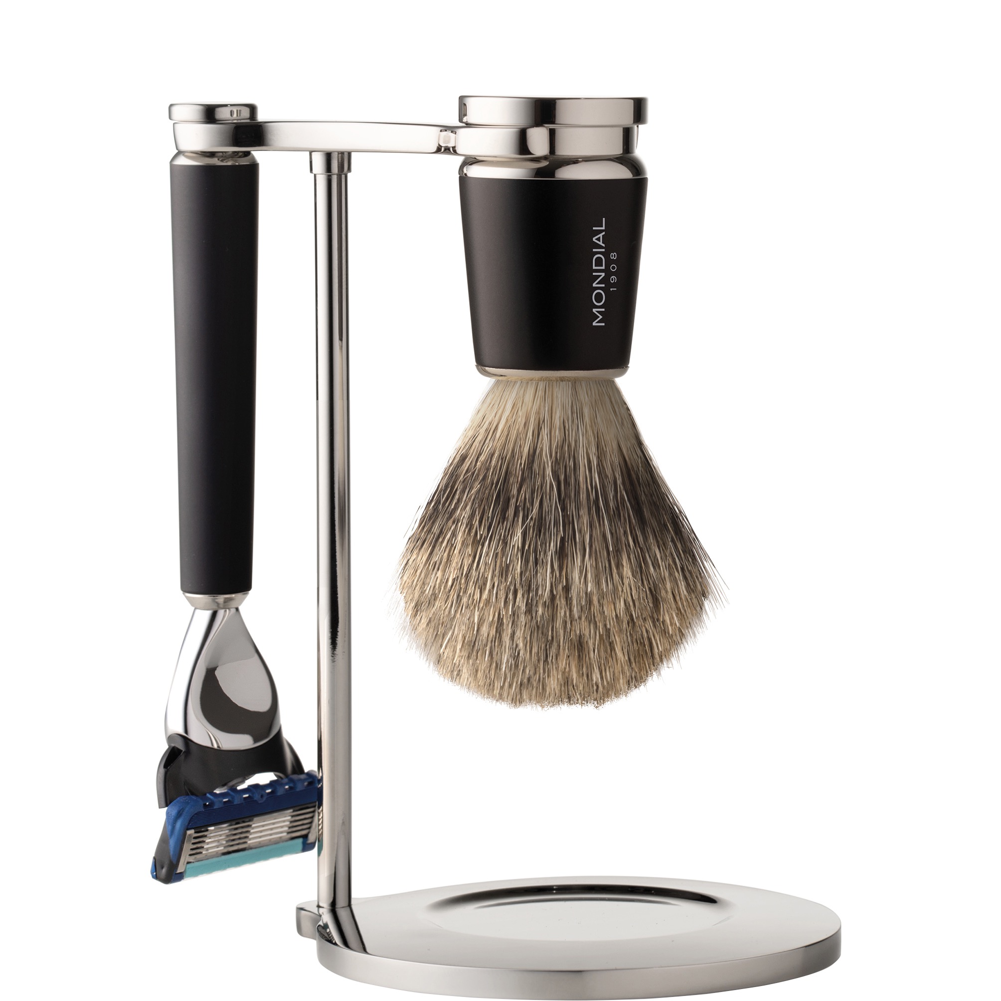 Mondial 1908 Scheerset Run 3-delig Fusion Fijndashaar Mat Zwart - 1.1 - ST-RUN-530-BB-F