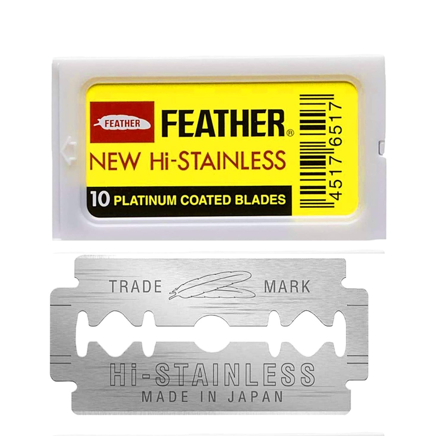 Feather Hi-Stainless Double Edge Blades 20x- 1.2 - 0 - BOX-DEB-FEATHER-YELLOW