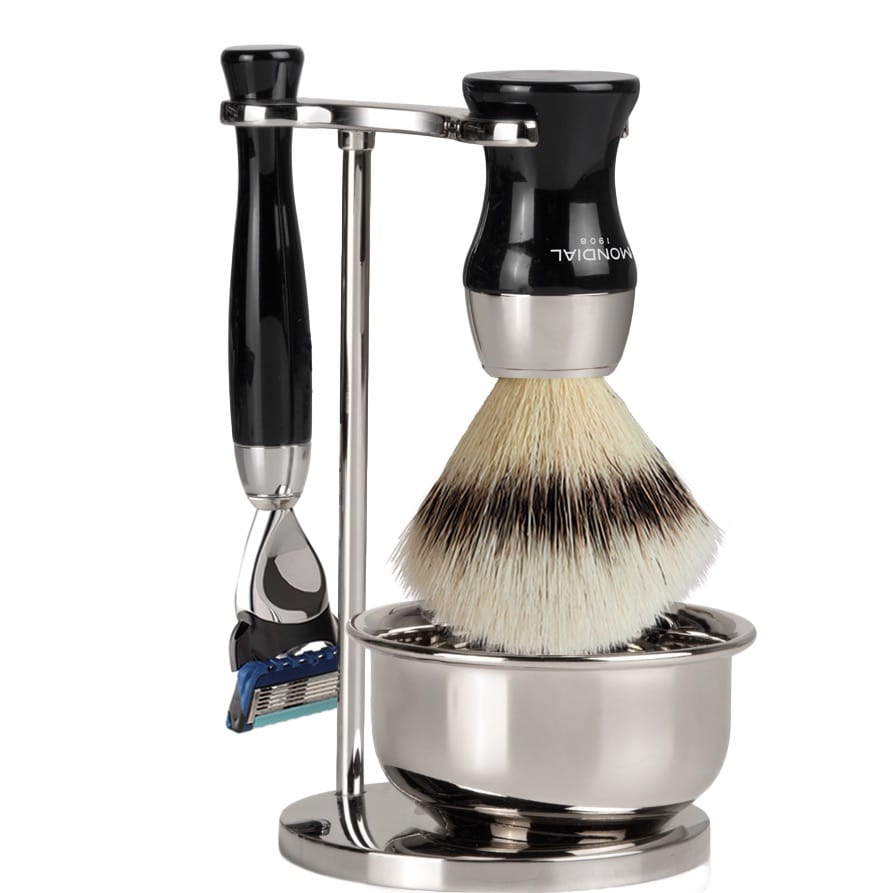 Scheerset & Bowl Heritage Fusion - Silvertip Fibre - Zwart