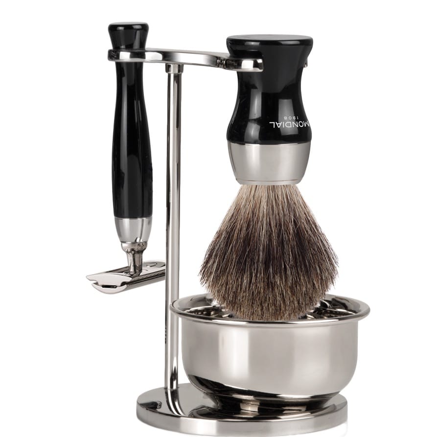 Scheerset & Bowl Heritage Safety Razor - Dassenhaar - Zwart