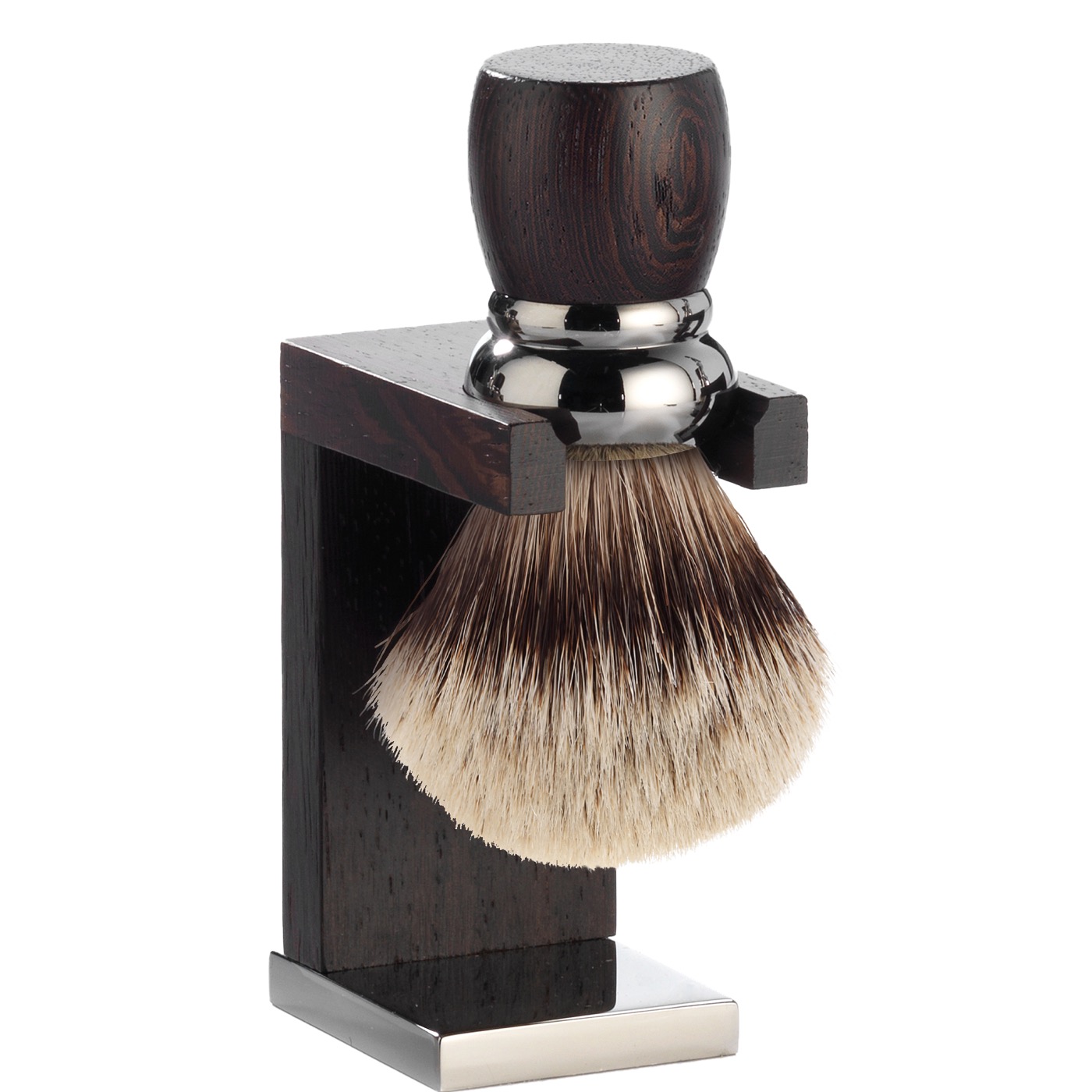 Mondial 1908 Scheerkwast en luxe houder Prestige Best Silvertip Wenge - 1.1 - ST-130-WT3