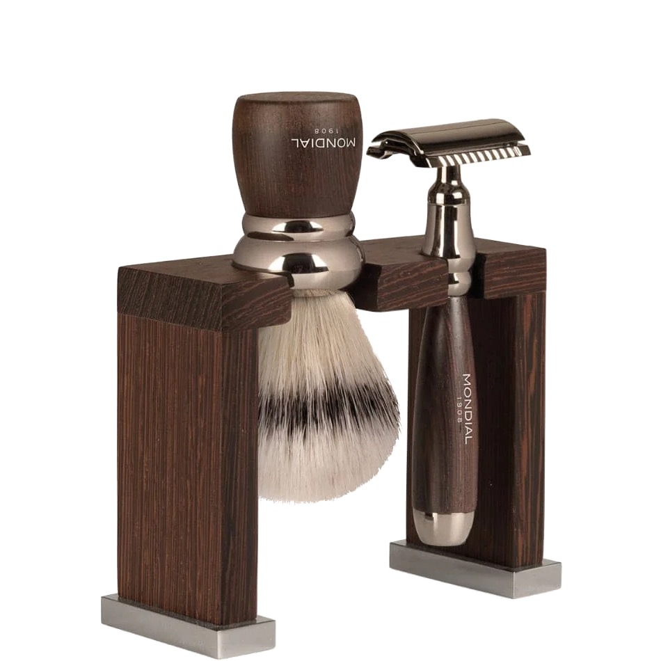 Prestige Scheerset Safety Razor - Eco Silvertip - Wengé 